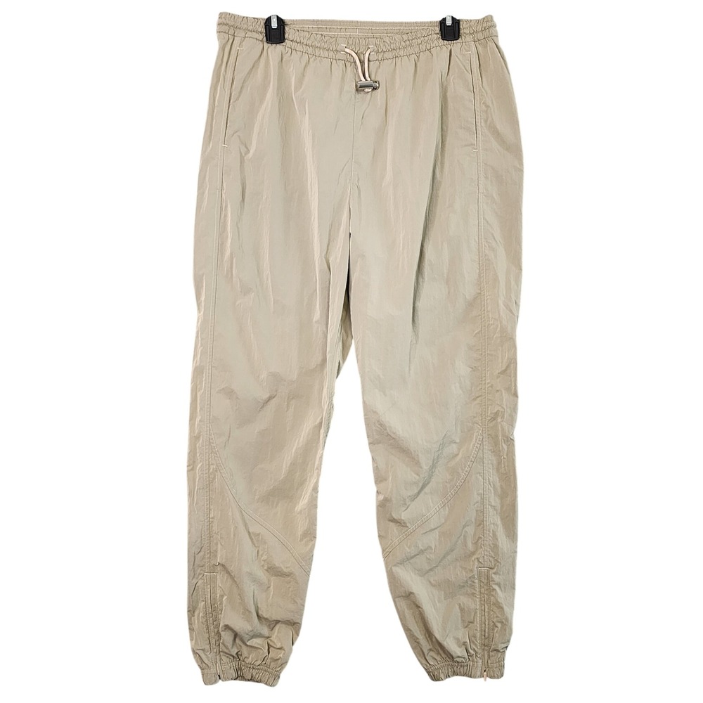 Lululemon Nylon Track Pants Tan Beige Joggers High Rise Toggle Waist Size 10